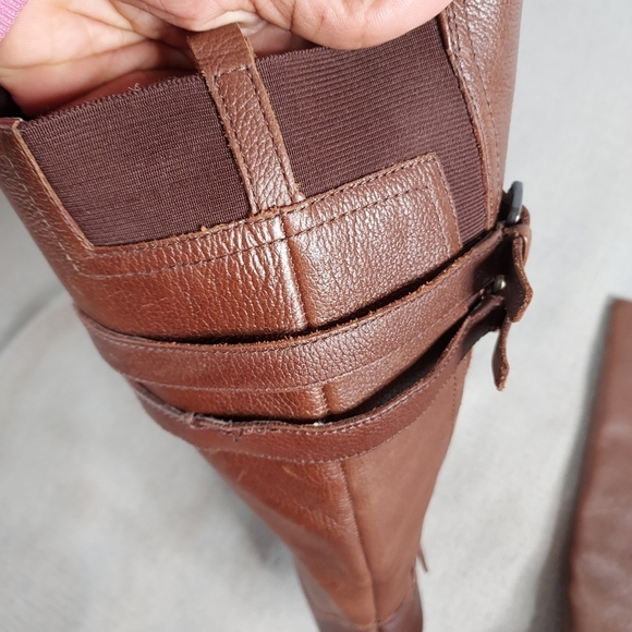 Naturalizer Jesse Riding Knee High Boots Cognoc Brown Size 8 - Picture 14 of 16